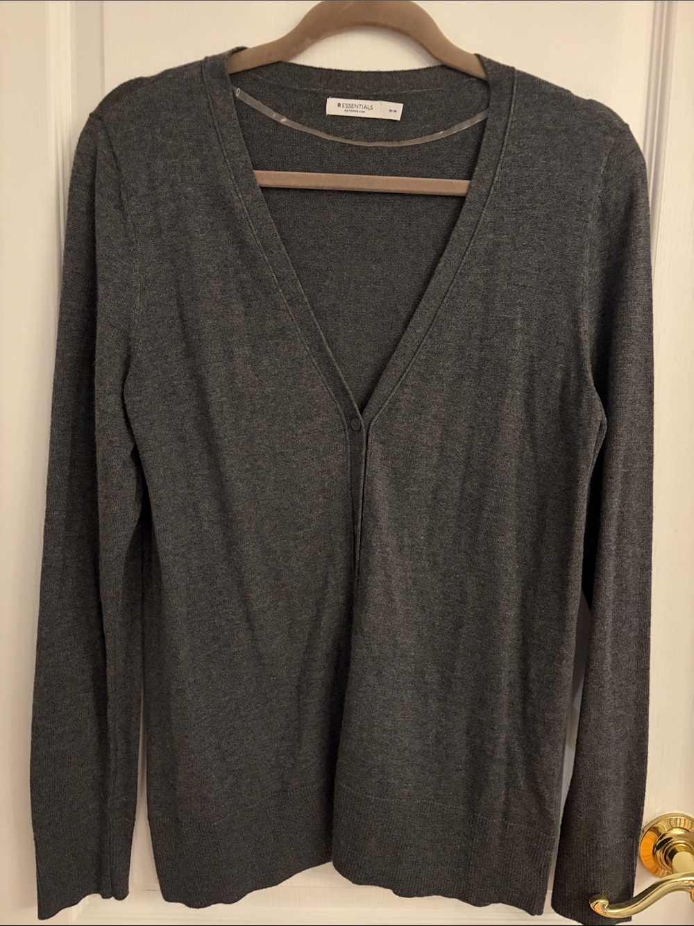 Reitmans ESSENTIALS Women's Dark Gray V-Neck Sweater